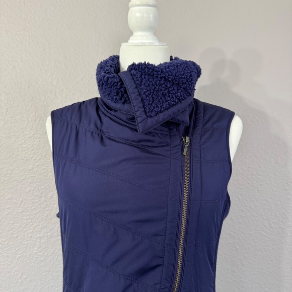 PrAna Women's Size M Navy Blue Diva Moto Mixed Materials Sweater Vest - Picture 7 of 12